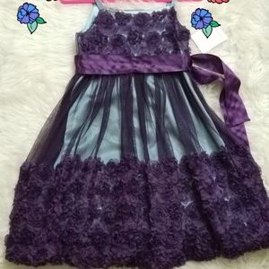 Bonnie Jean Big Girls Purple Holiday Dress Size 14